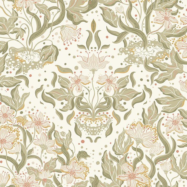 Lisa Floral Damask Wallpaper