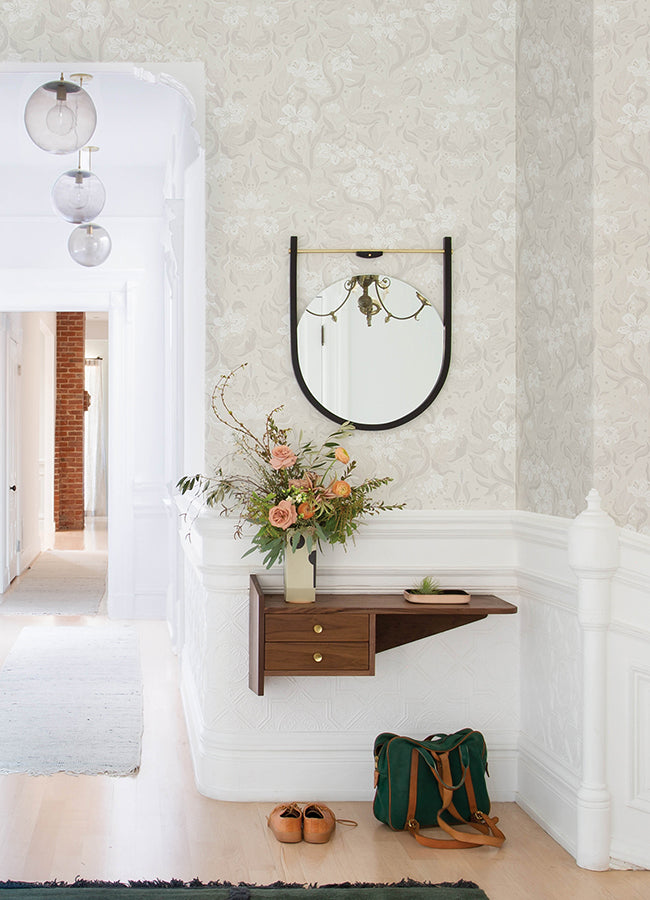 Lisa Floral Damask Wallpaper
