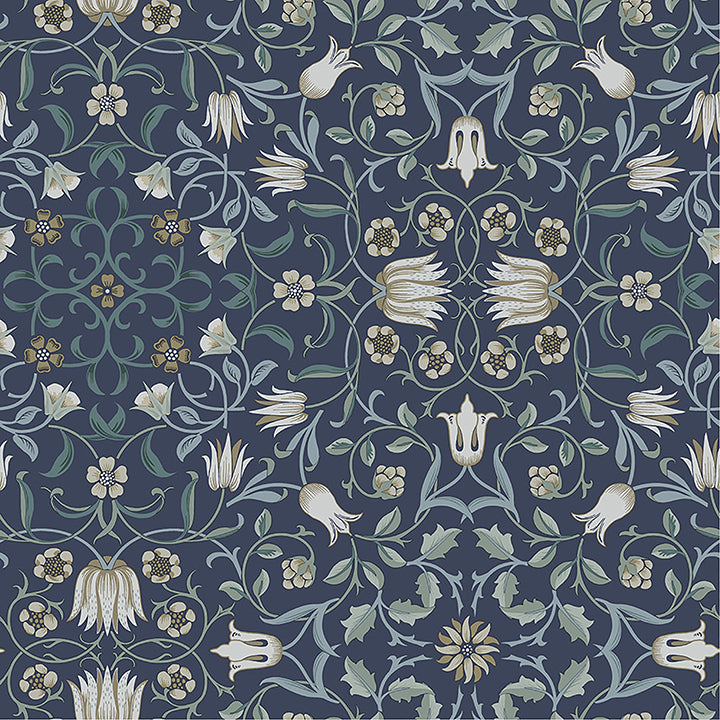 Holland Park Blue Floral Wallpaper