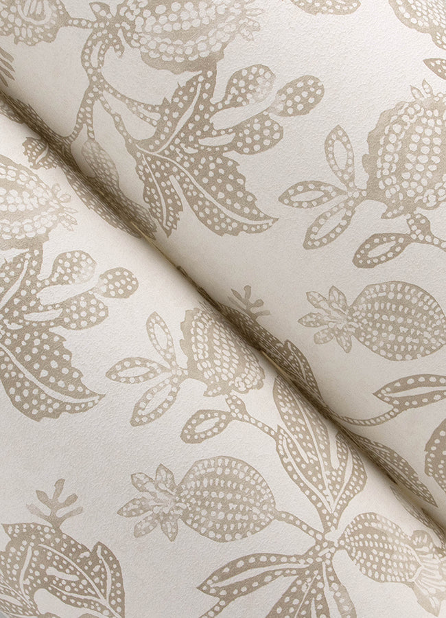 Beach Rose Floral Wallpaper