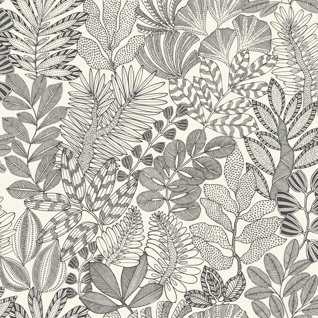 Golden Jungle Leaf Wallpaper
