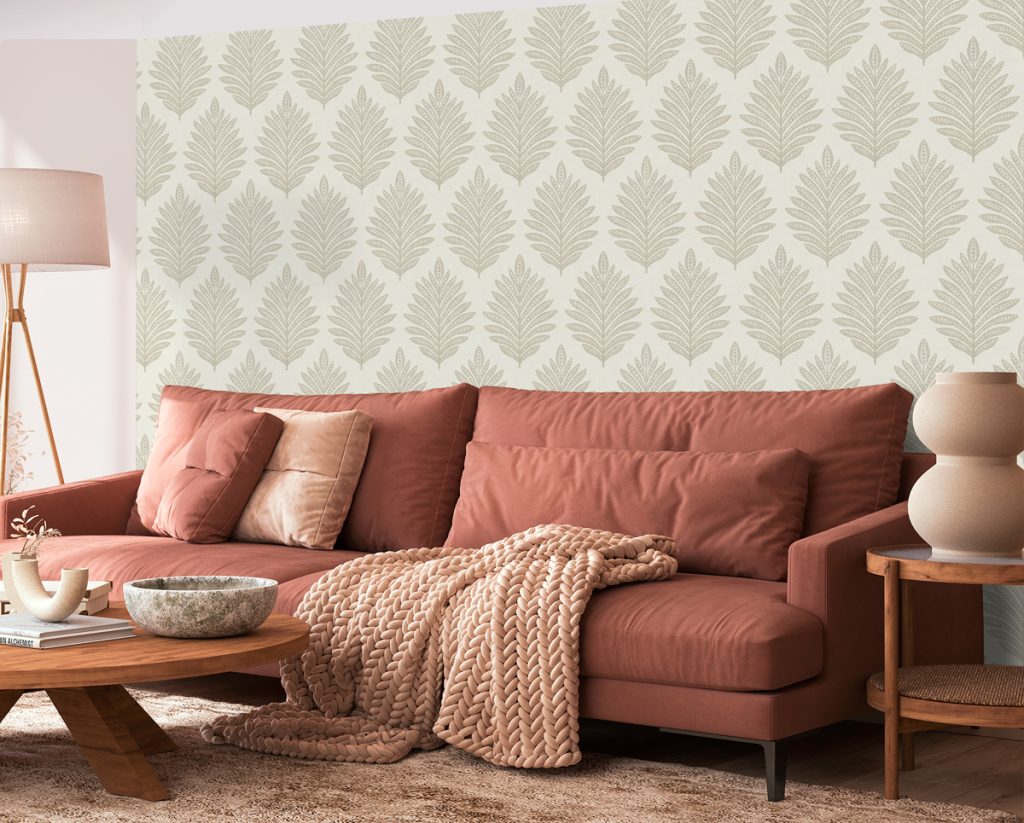 Palm Damask Wallpaper