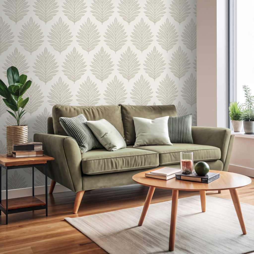 Palm Damask Wallpaper