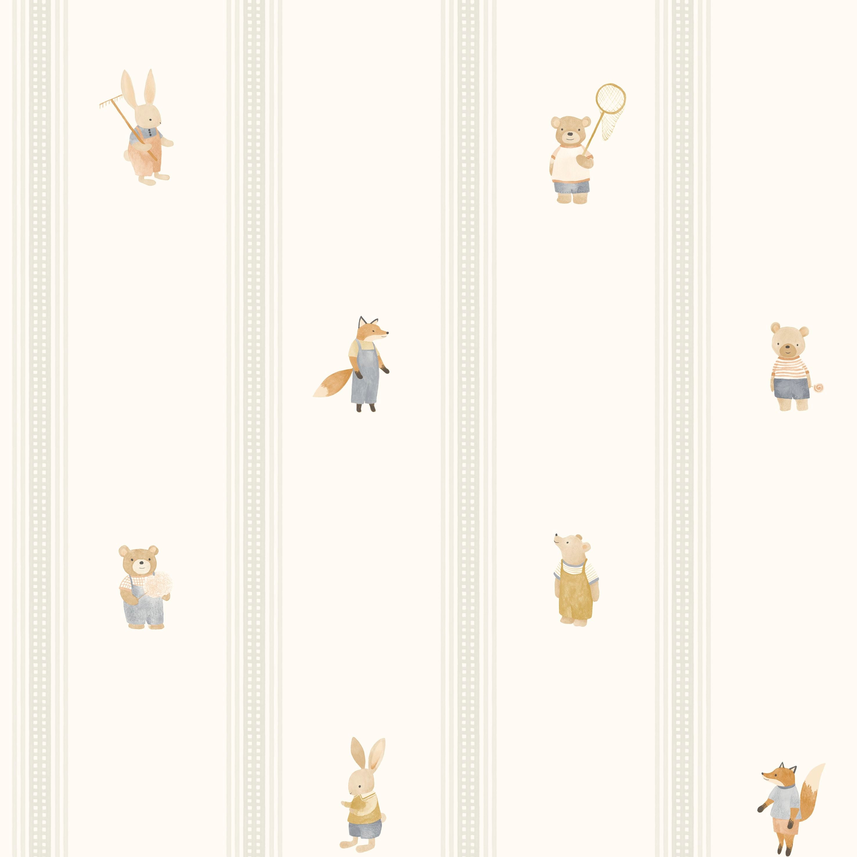 Little Friends with Stripes Wallpaper