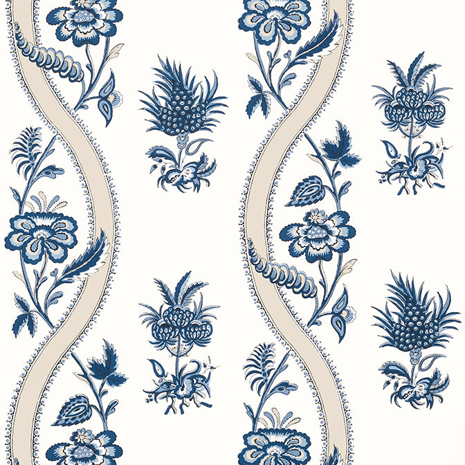 Ribbon Floral Wallpaper