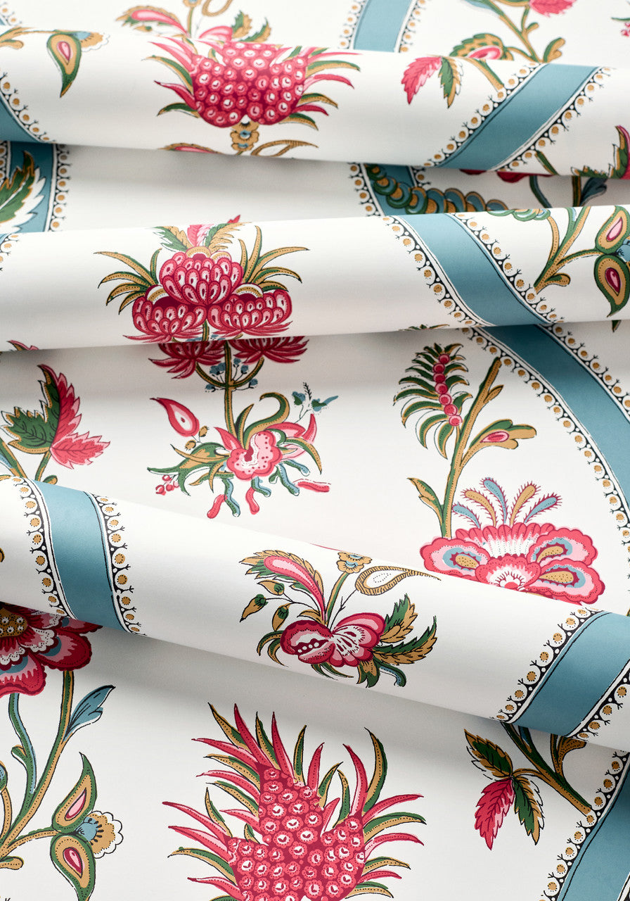 Ribbon Floral Wallpaper