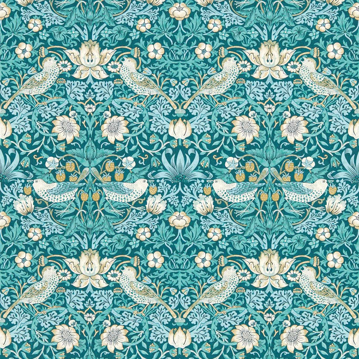 Strawberry Thief Wallpaper by William Morris