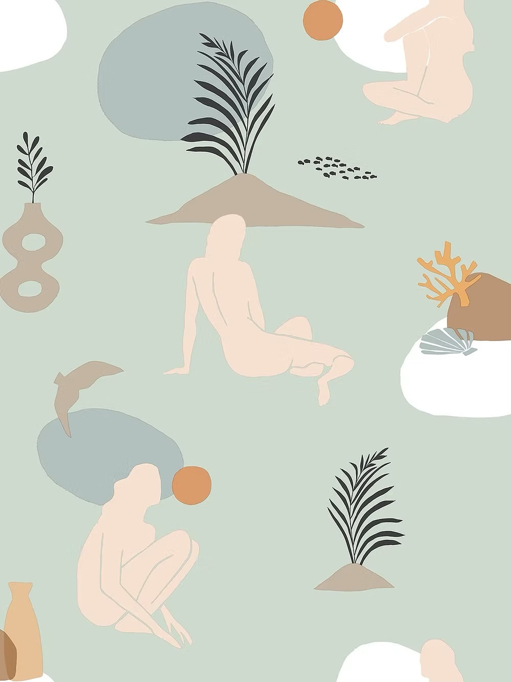 Mediterraneo Silhouettes Wallpaper