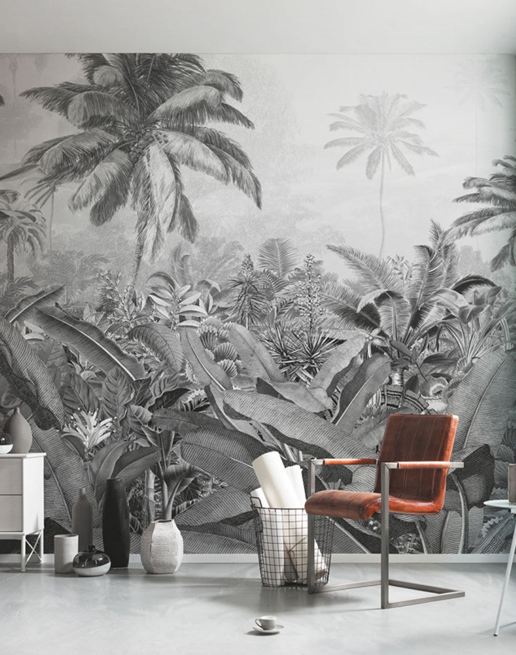 Amazonia Black and White Mural