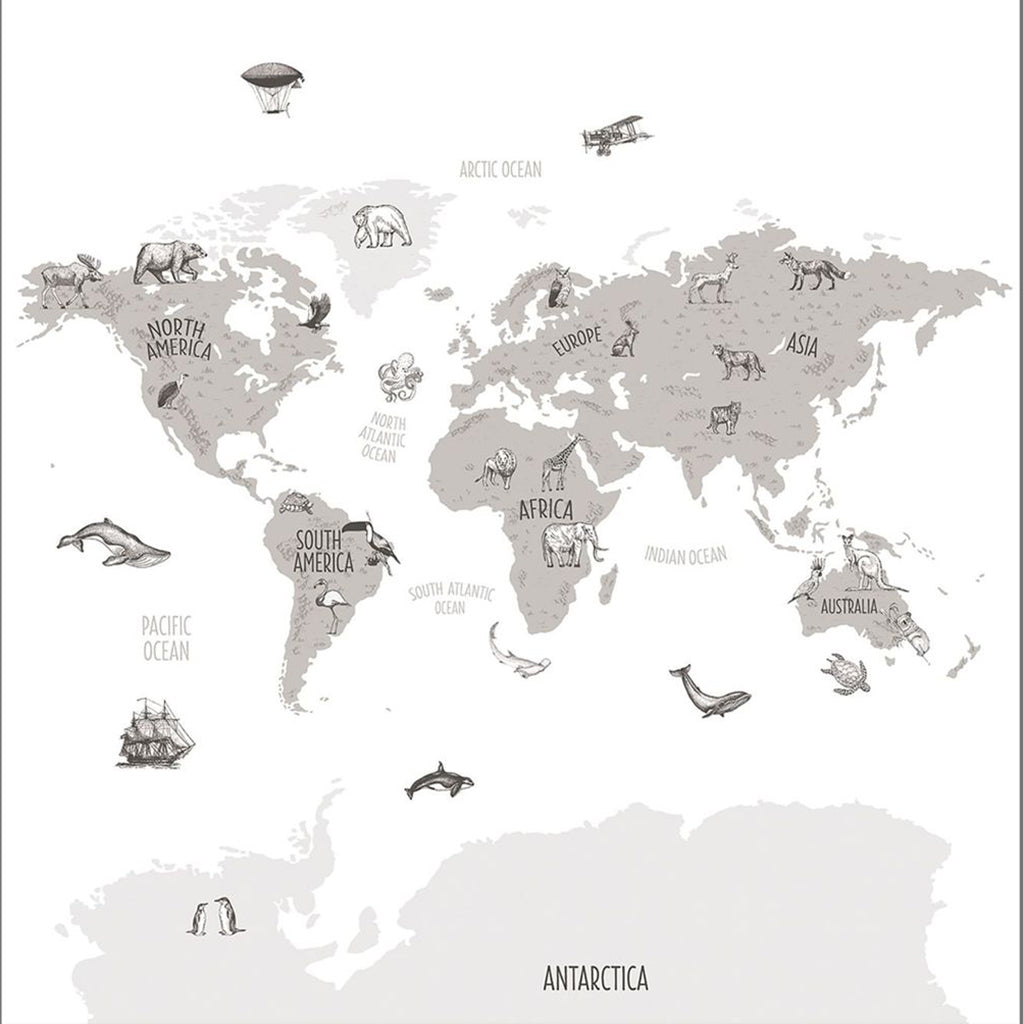 World Map Wall Panel