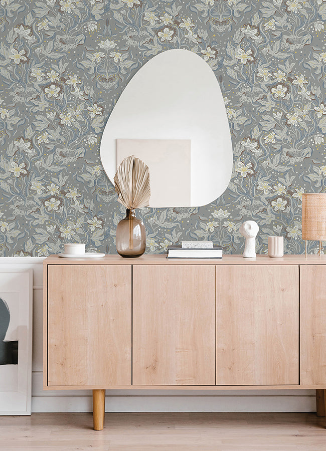 Lisa Floral Damask Wallpaper