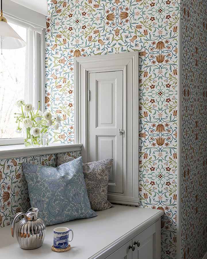 Holland Park Blue Floral Wallpaper