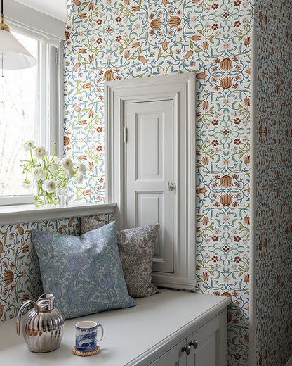 Holland Park Blue Floral Wallpaper