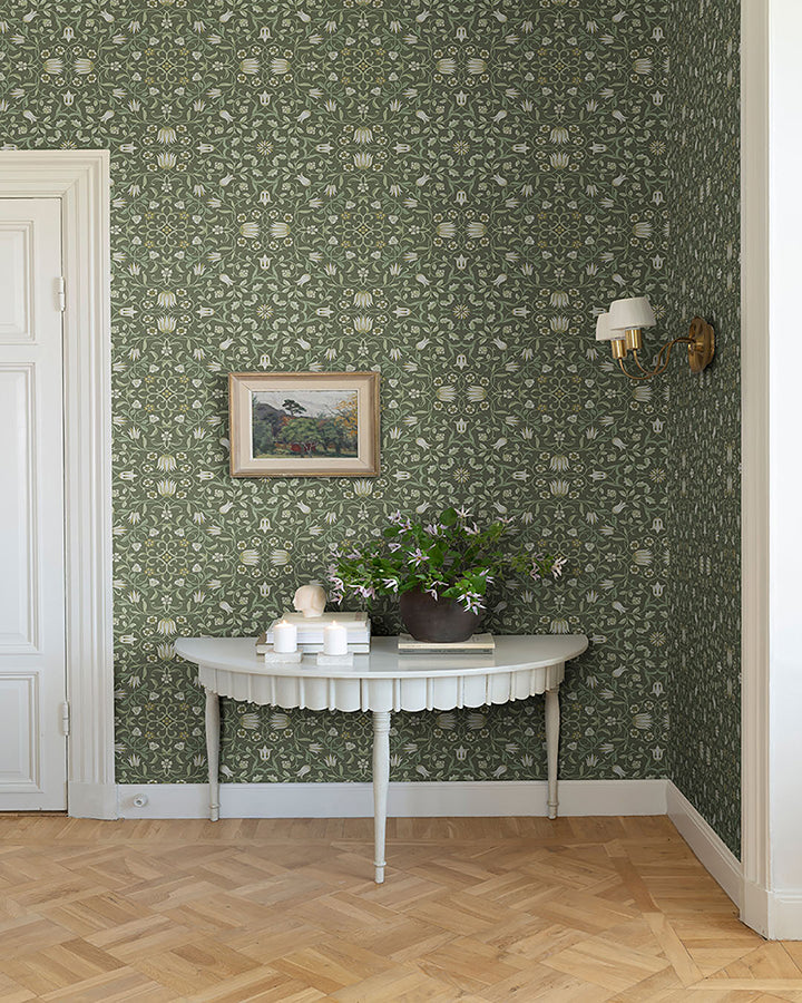 Holland Park Blue Floral Wallpaper