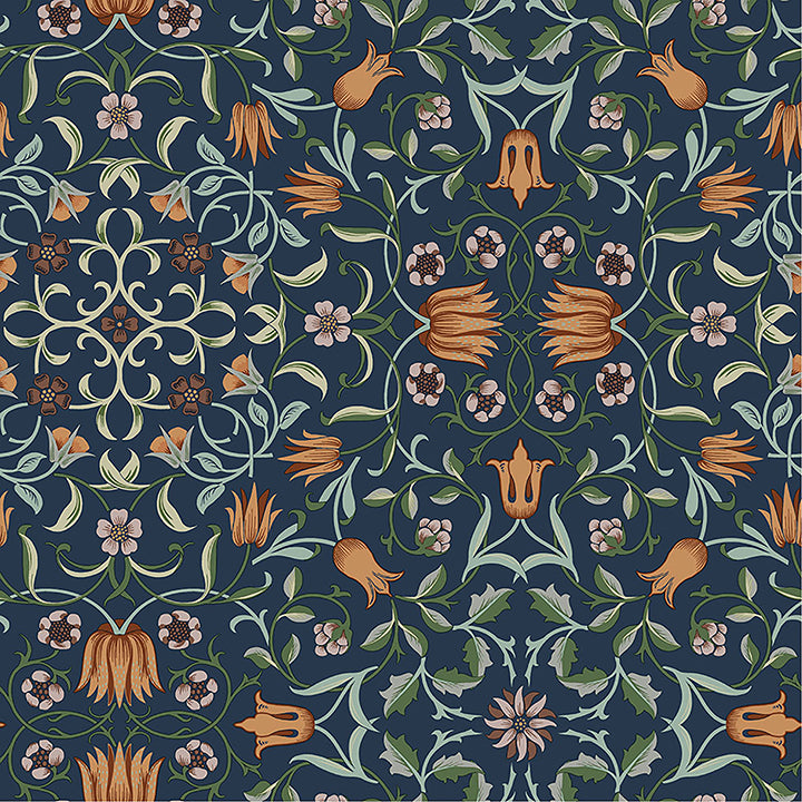 Holland Park Blue Floral Wallpaper