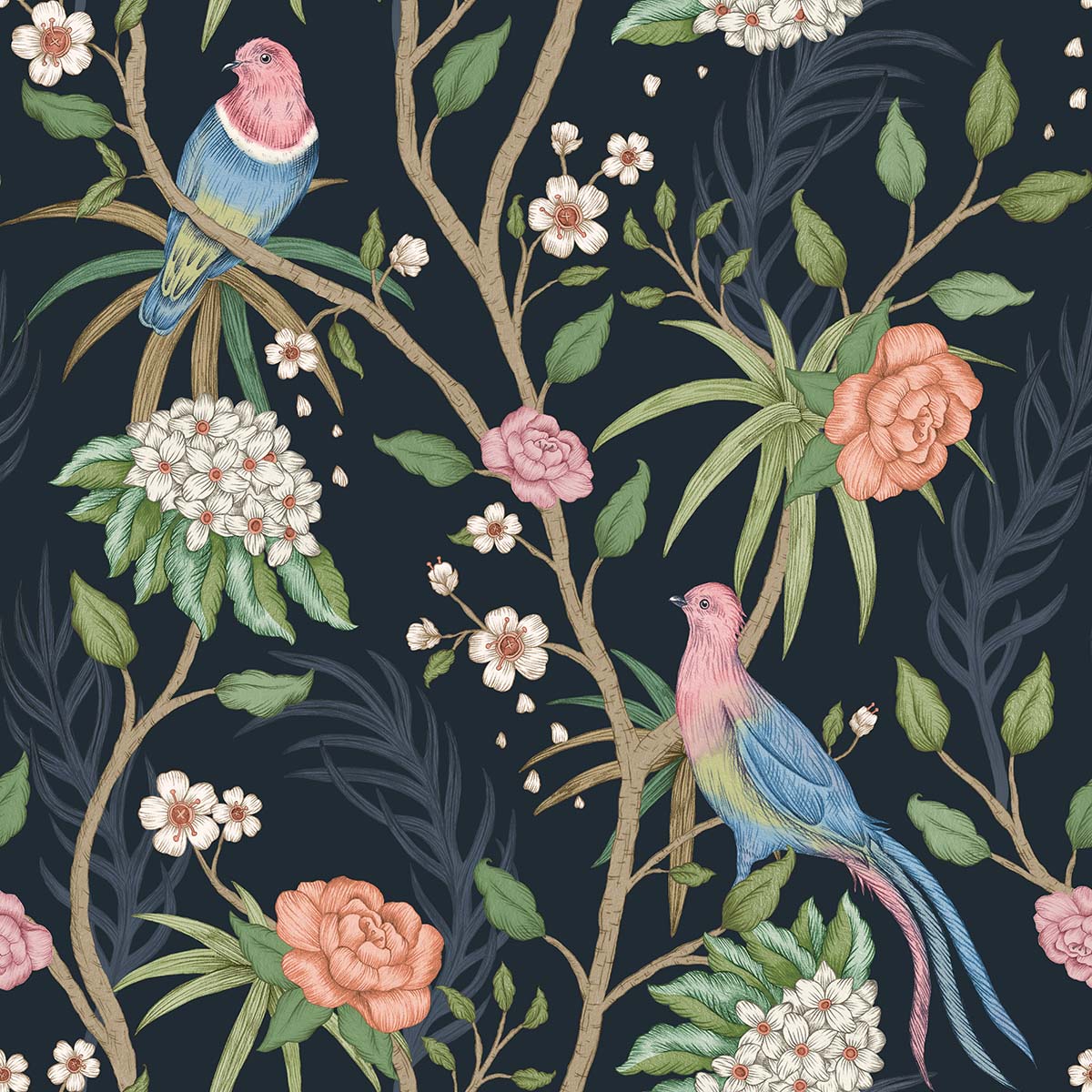 Maharaja Birds- Daisy Bennett Wallpaper