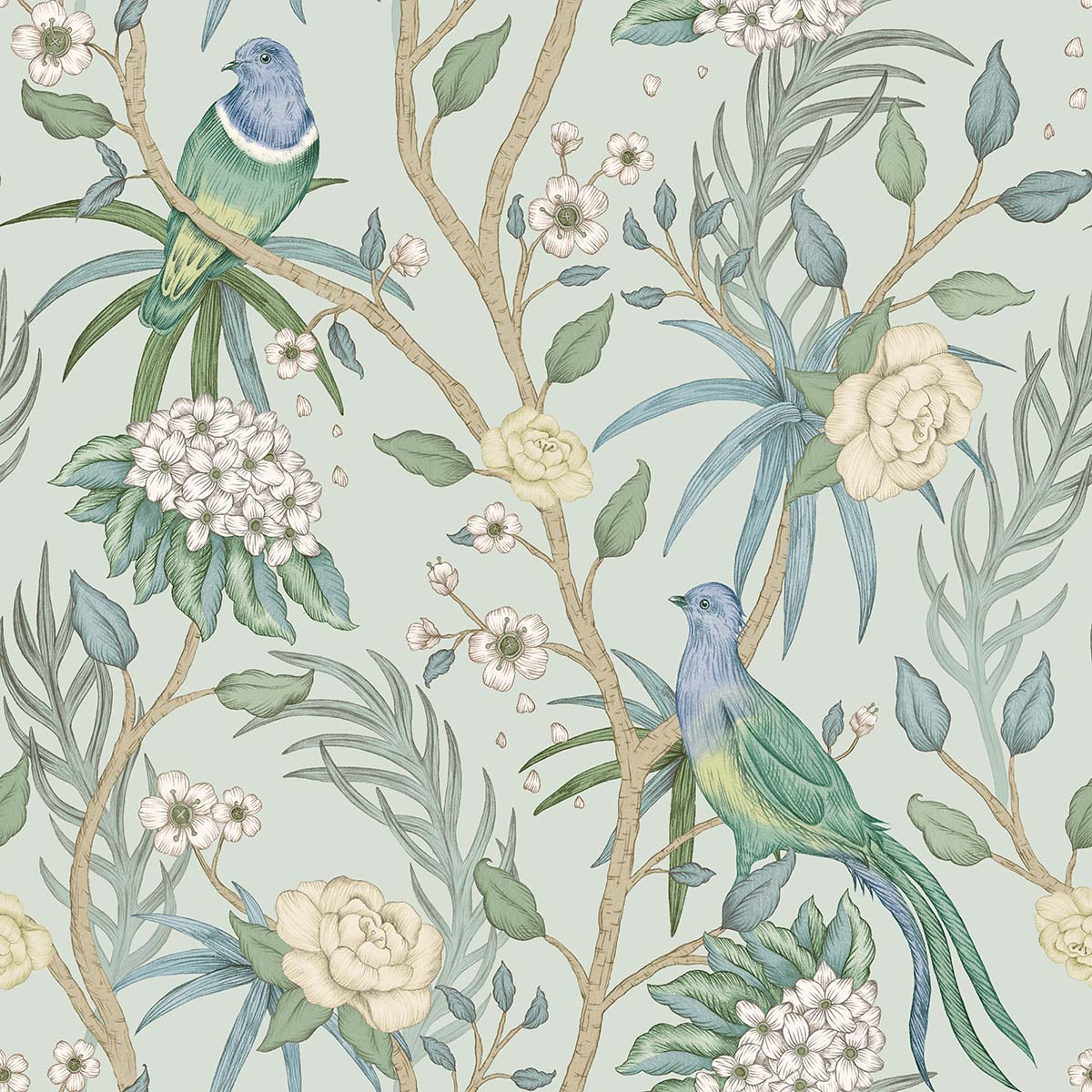 Maharaja Birds- Daisy Bennett Wallpaper