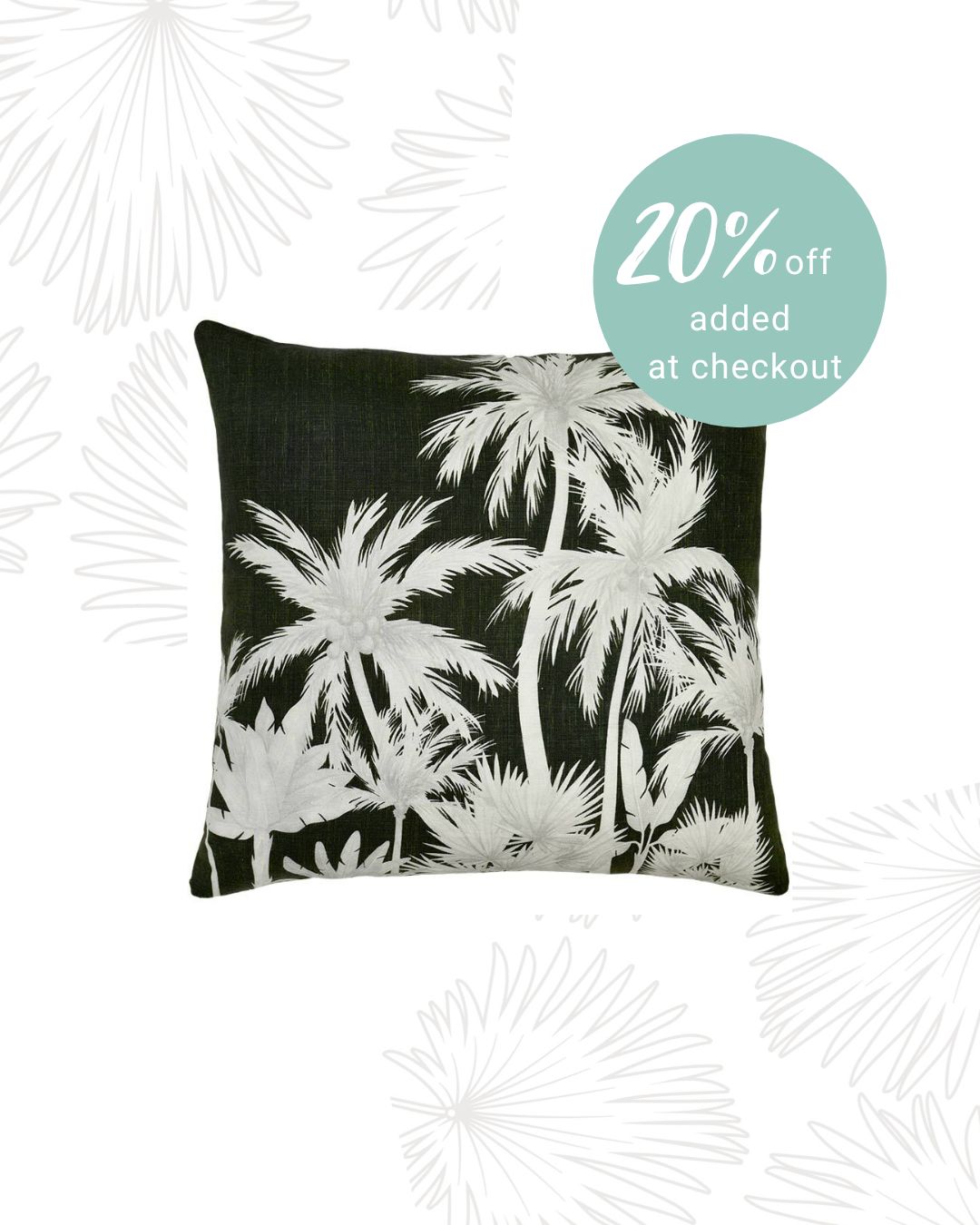 Wild Tropics Midnight Cushion Cover 50 x 50cm- 20% OFF at checkout!