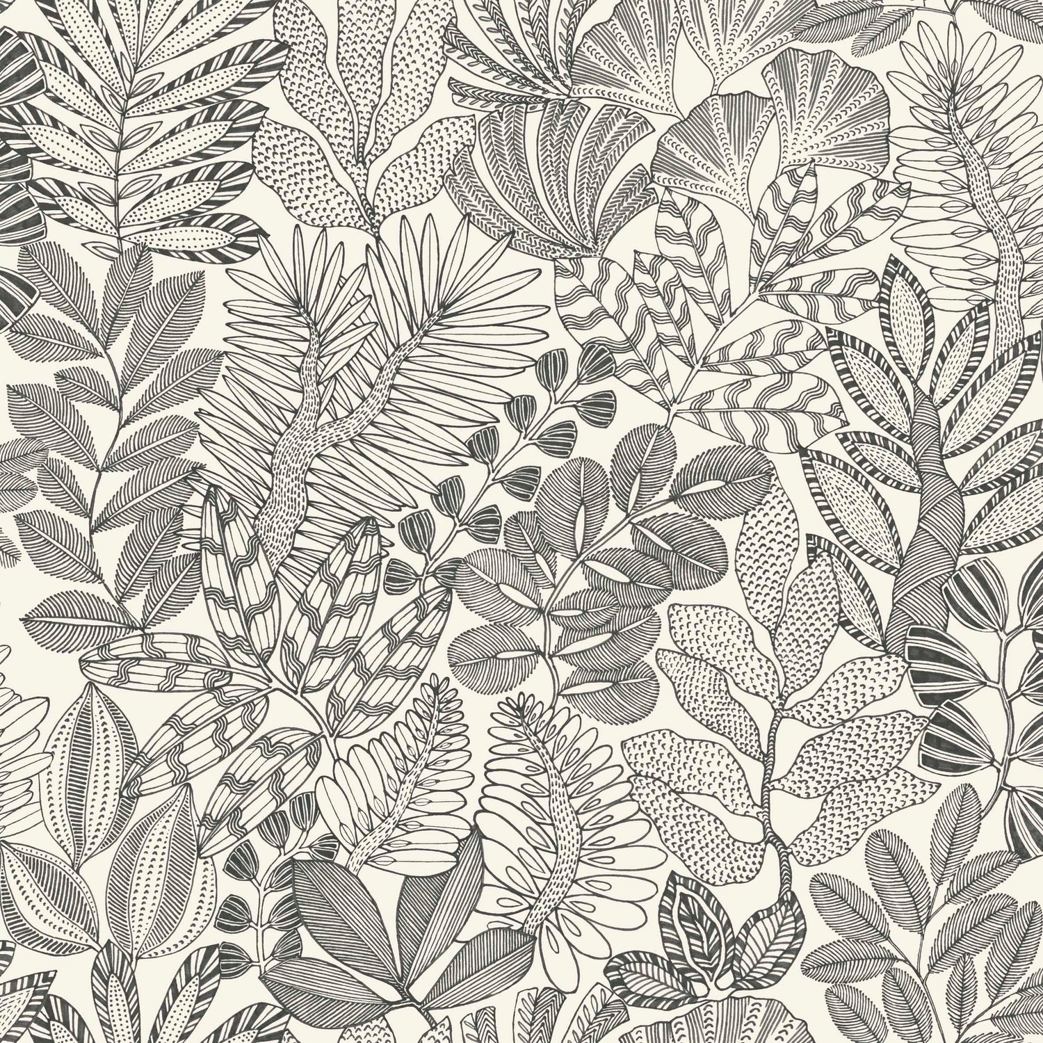 Golden Jungle Leaf Wallpaper