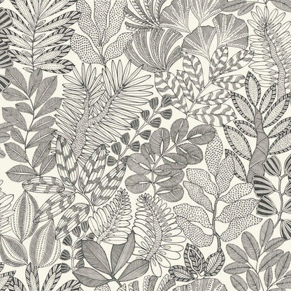 Golden Jungle Leaf Wallpaper