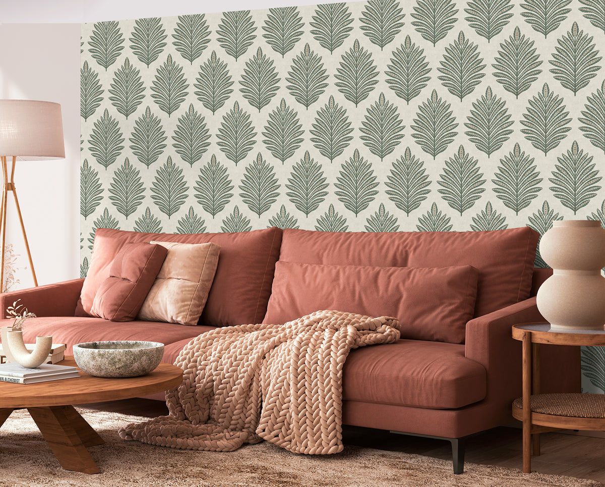 Palm Damask Wallpaper
