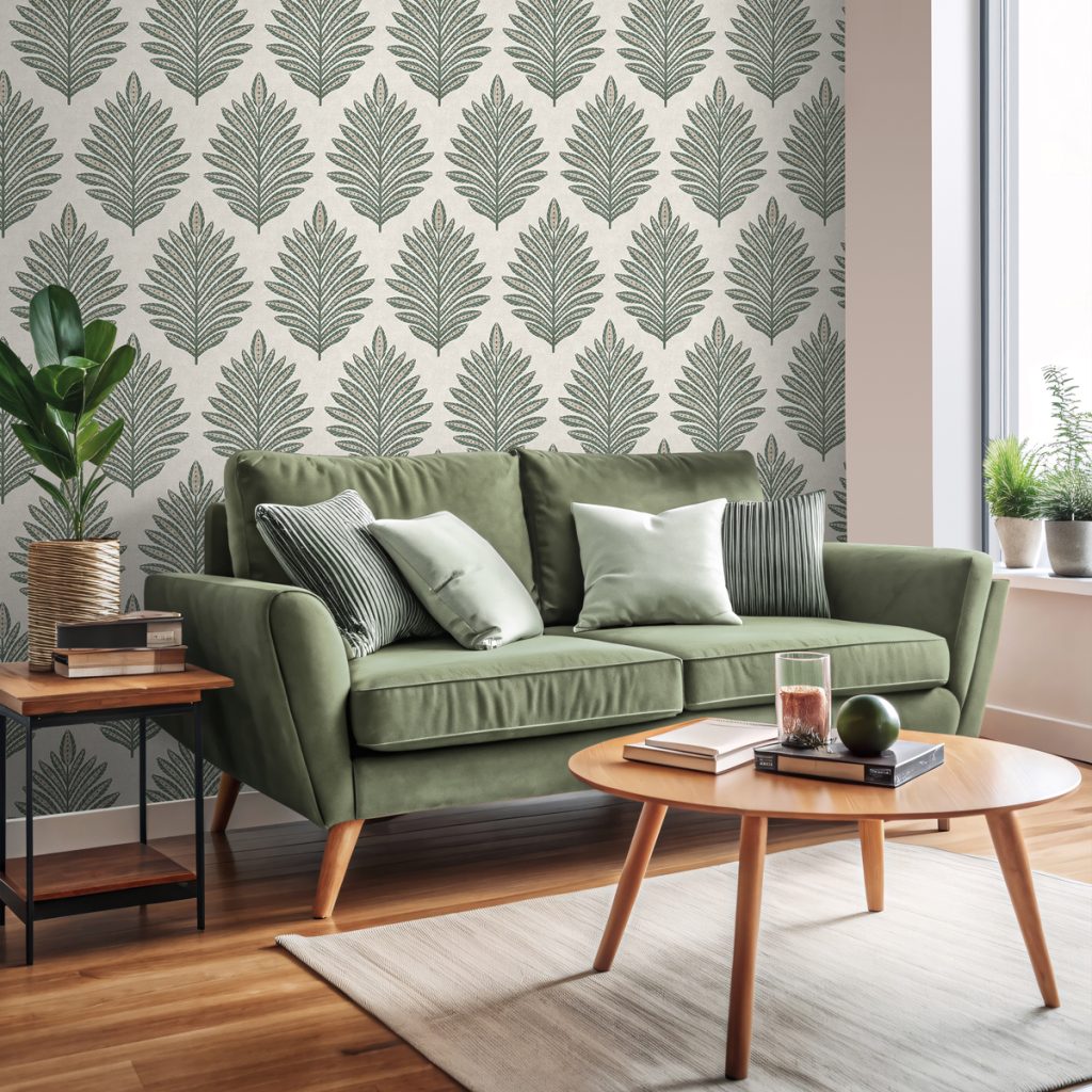 Palm Damask Wallpaper