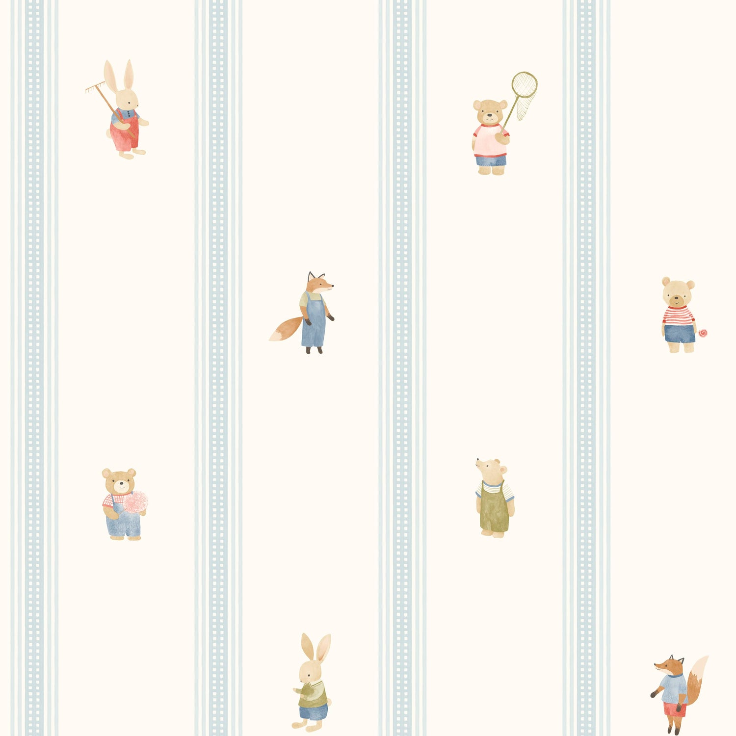 Little Friends with Stripes Wallpaper
