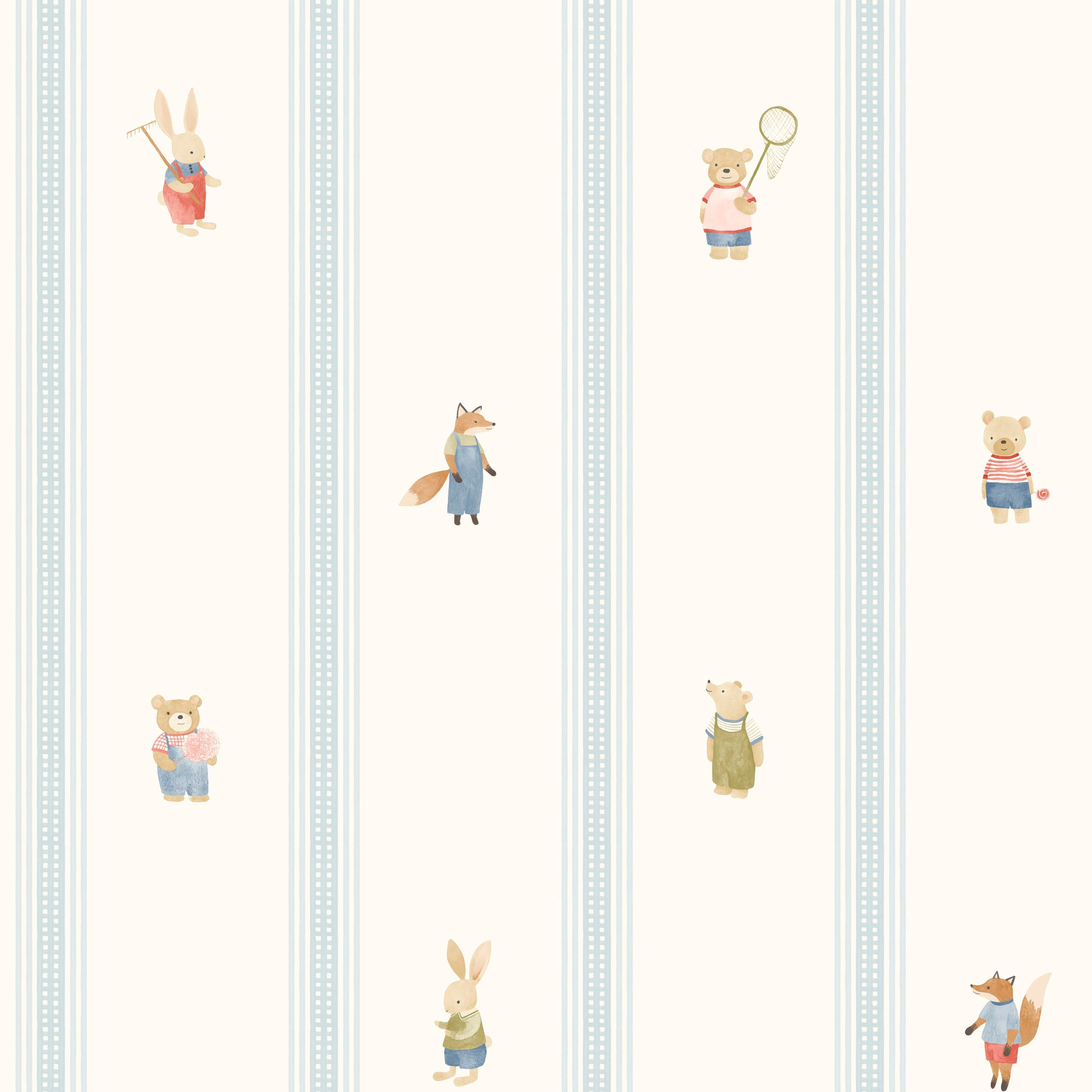 Little Friends with Stripes Wallpaper