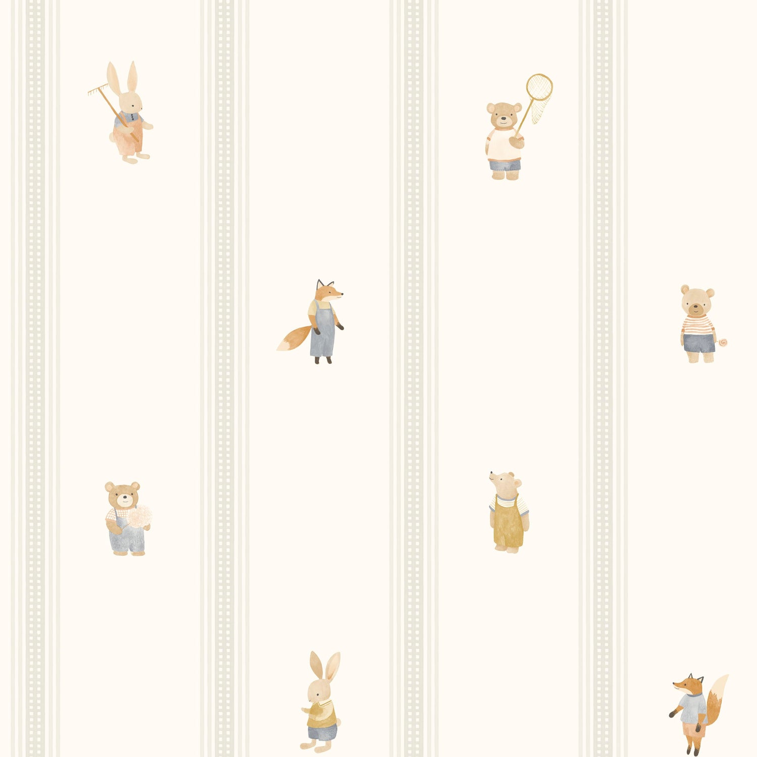 Little Friends with Stripes Wallpaper