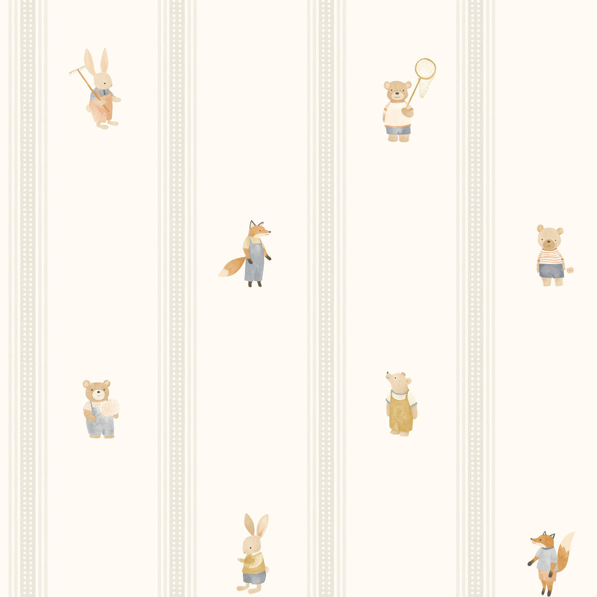 Little Friends with Stripes Wallpaper