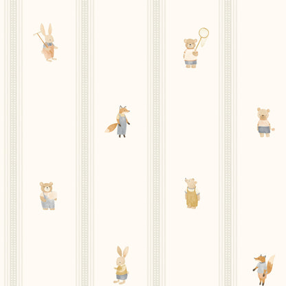 Little Friends with Stripes Wallpaper