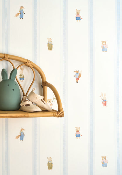 Little Friends with Stripes Wallpaper