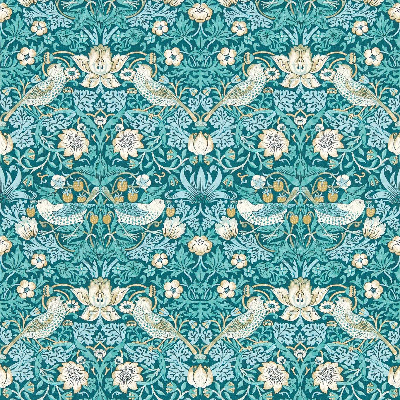 Strawberry Thief Wallpaper by William Morris