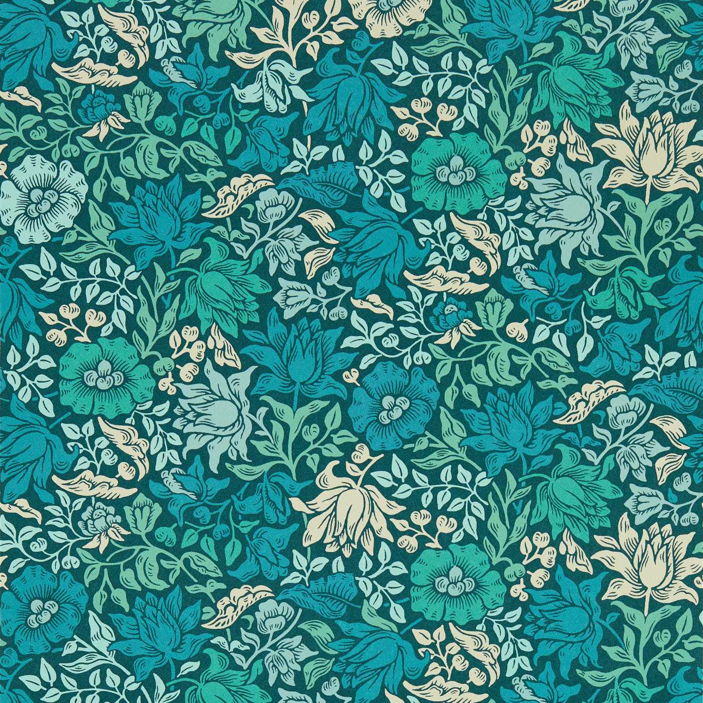 Mallow Wallpaper by William Morris