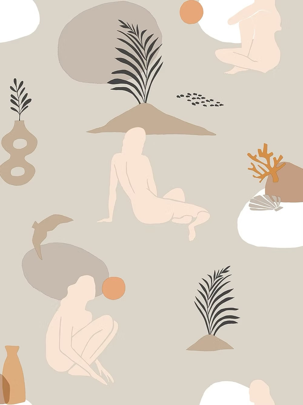 Mediterraneo Silhouettes Wallpaper