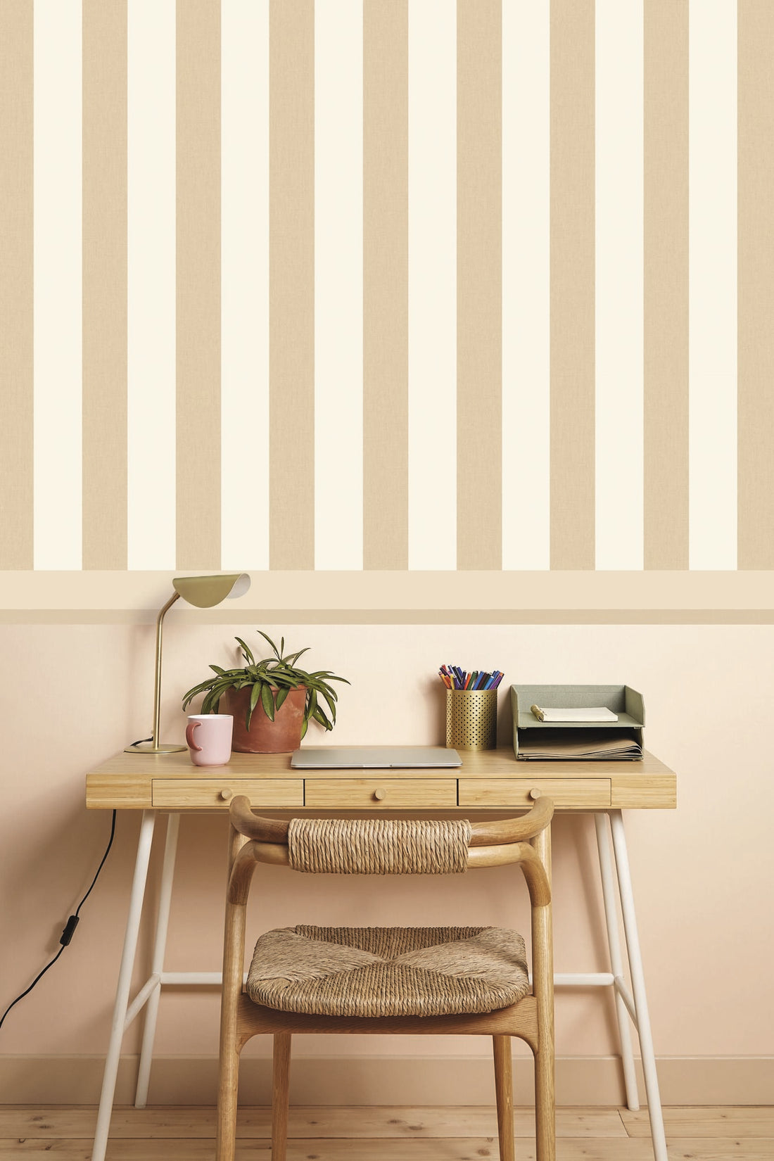 Linen Lines Stripe Wallpaper