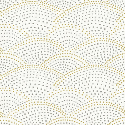 Gold Bennett Dotted Scallop Wallpaper